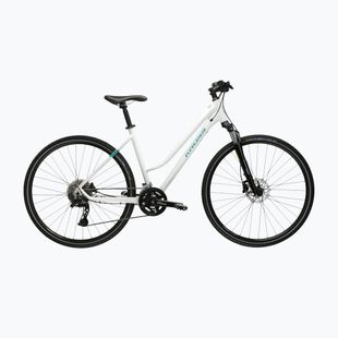 Bicicletă cross pentru femei KROSS Evado 7.0 In white/turquoise/gloss