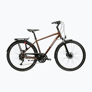 Bicicletă de trekking pentru bărbați KROSS Trans 5.0 brown/silver/gloss