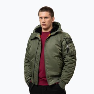 Geacă pentru bărbați Pitbull Sherpa Hooded Bomber olive