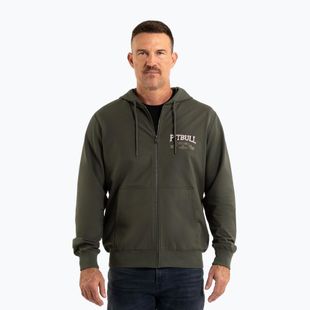 Hanorac pentru bărbați Pitbull Troublemaker Hooded Zip Sweatshirt old green