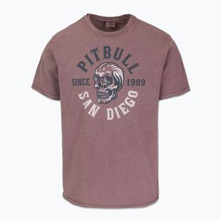 Tricou pentru bărbați Pitbull Shkull Logo dusty burgundy