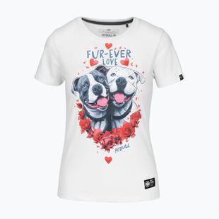 Tricou pentru femei Pitbull Fur Ever Love white