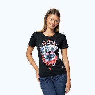 Tricou pentru femei Pitbull Fur Ever Love black