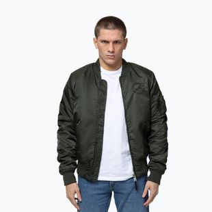 Geacă pentru bărbați Pitbull Hacket Washed Bomber dark green