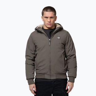 Geacă de iarnă pentru bărbați Pitbull Elkwood 3 Sherpa Hooded taupe