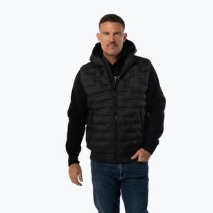 Vestă pentru bărbați Pitbull Fisk Quilted Hooded black