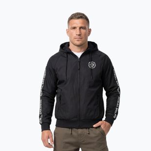 Geacă pentru bărbați Pitbull Athletic Tape Nylon Hooded black