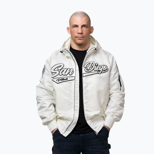 Geacă pentru bărbați Pitbull Aero Flight Hooded off white