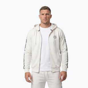 Bluză pentru bărbați Pitbull Tape Parker Hooded Zip off white