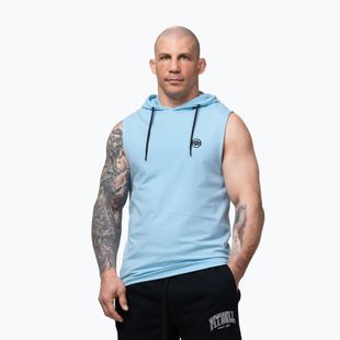 Bluză de antrenament pentru bărbați Pitbull Mercado Hilltop Sleeveless Hooded light blue
