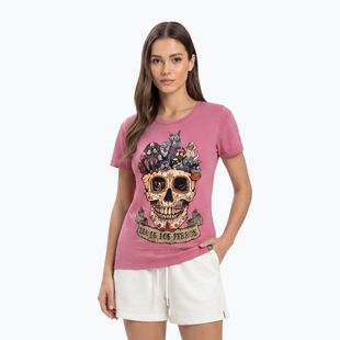Tricou pentru femei Pitbull Dia De Los Perros washed pink