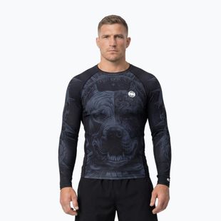 Rashguard cu mânecă lungă pentru bărbați Pitbull World Rashguard black