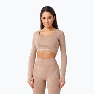 Longsleeve de antrenament pentru femei Carpatree Yasmine Seamless beige stone wash