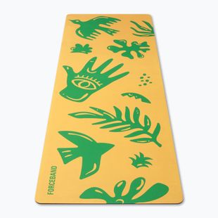 Covoraș de yoga/fitness FORCEBAND Energy Yellow 4 mm green/yellow