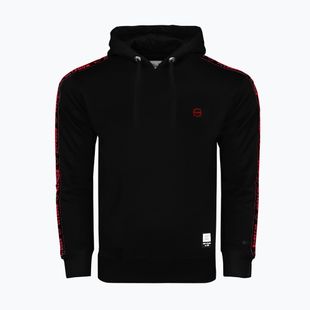 Bluză pentru bărbați Octagon Stripe Hoodie black/red
