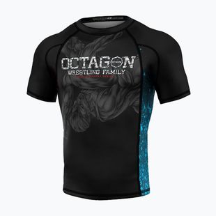 Octagon Premium Wrestling Family negru/multicolor Rashguard pentru bărbați