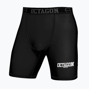 Pantaloni scurți de compresie pentru bărbați  Octagon Fight Wear black/white