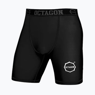 Pantaloni scurți de compresie pentru bărbați  Octagon Logo black/white