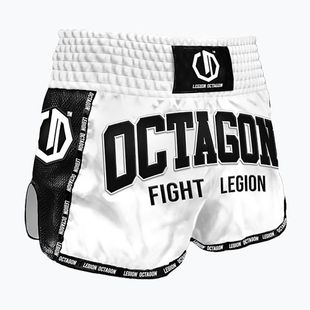 Pantaloni scurți de antrenament Octagon Kickboxing/Muay Thai Legion Fight Legion Premium white