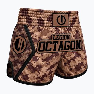 Pantaloni scurți de antrenament Octagon Legion Kickboxing/Muay Thai Premium desert storm