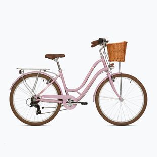 Bicicletă de oraș pentru adolescenți ATTABO CITY 26" roz