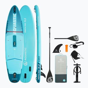 Set placă SUP gonflabilă AQUASTIC Perth Pro 11'2" all-round green