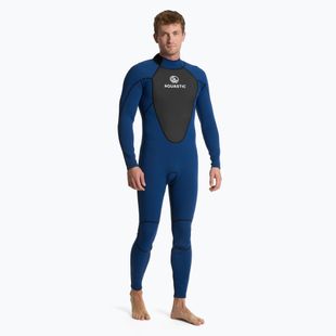 Costum de surfing pentru bărbați AQUASTIC din neopren 3/2 mm WAVEY 3/2 bleumarin