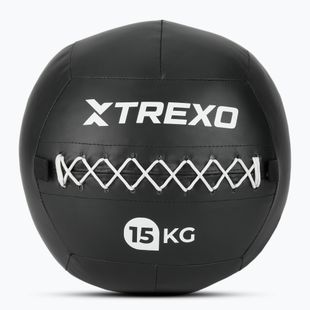 Minge medicinală TREXO Wall Ball 15 kg negru