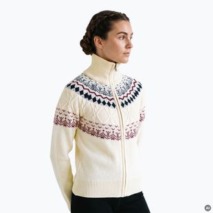 Pulover pentru femei Woolcano SWT1092 Kremowy/Granatowy