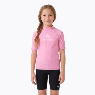 Tricou pentru copii AQUASTIC Rimos UV 50+ UPF pink