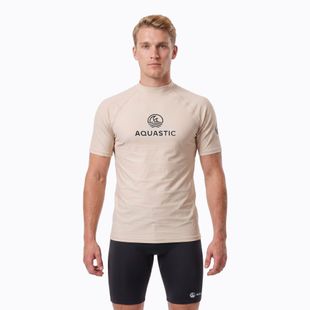 Tricou pentru bărbați AQUASTIC Rimos UV 50+ UPF beige