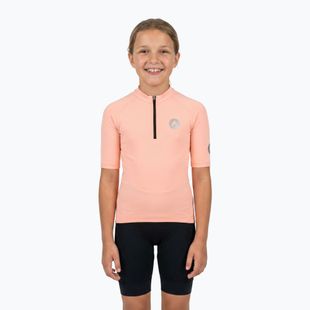 Tricou de ciclism pentru copii ATTABO TEVRA JR cu fermoar scurt roz
