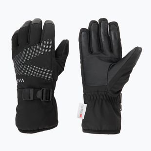 Mănuși de schi pentru femei KADVA Mountain Flow Pro piele 3M Thinsulate negru