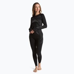 Set de lenjerie termică pentru femei KADVA ALPINESTEP THERMO LIGHT PLUS, fără cusături, negru