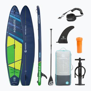 Set placă SUP gonflabilă AQUASTIC Perth Sport 11'4" MSL allround verde