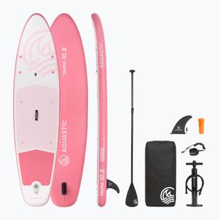 Set placă SUP gonflabilă AQUASTIC Taupo 10'8" allround pink