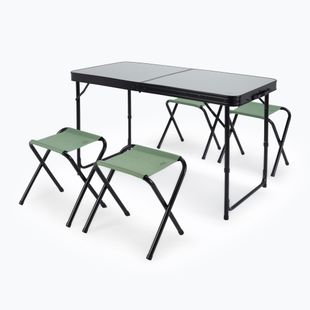 Masă pliabilă de camping + scaune KADVA CAMPtable set pentru 4-6 persoane gri