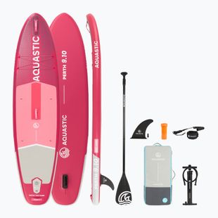 Set placă SUP gonflabilă AQUASTIC Perth 9'10" pink
