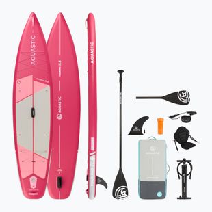 Set placă SUP gonflabilă AQUASTIC Touring 11'6" pink