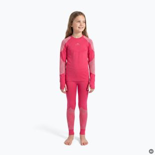 Set complet de lenjerie termică pentru copii KADVA Frosty Jrg Set fără cusături roz