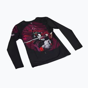 Rashguard pentru femei Ground Game Tsuru Warrior negru 22WRASHLSGEIS