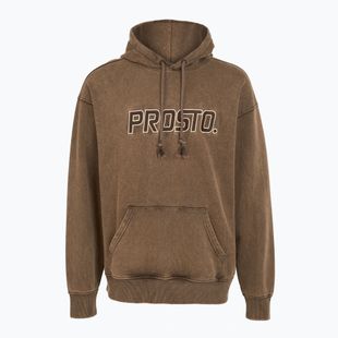Hanorac pentru bărbați PROSTO Checked Hoodie dark brown