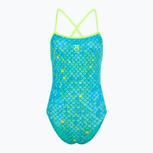 Costum de baie dintr-o piesă pentru femei SWEEP Aqua Hippos albastru/galben/verde