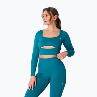 Longsleeve de antrenament pentru femei Carpatree Dopamine Buzz Seamless petrol green