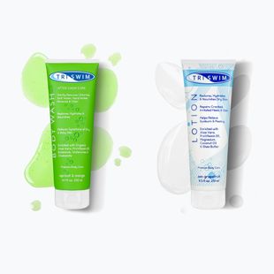 Set de cosmetice pentru corp TRISWIM chlorine removing gel 250 ml apricot/mango + balm 251 ml grapefruit