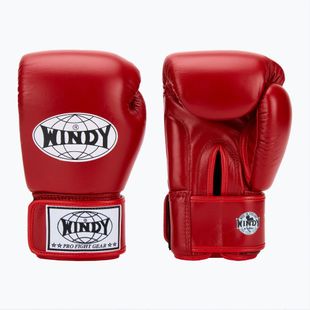 Mănuși de box WINDY Classic Genuine Leather red