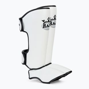 Apărători pentru tibie RAJA BOXING Lightweight Shin Guards Semi Leather white