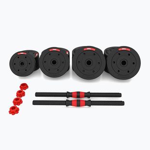 Set de gantere cu conexiune la halteră HMS SGP40 40 kg negru/roșu