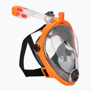Mască facială completă de snorkeling AQUA-SPEED Spectra 2.0 neagră/portocalie