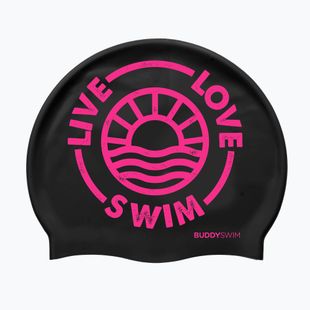 Cască de înot BuddySwim LLS2 Silicone black / pink